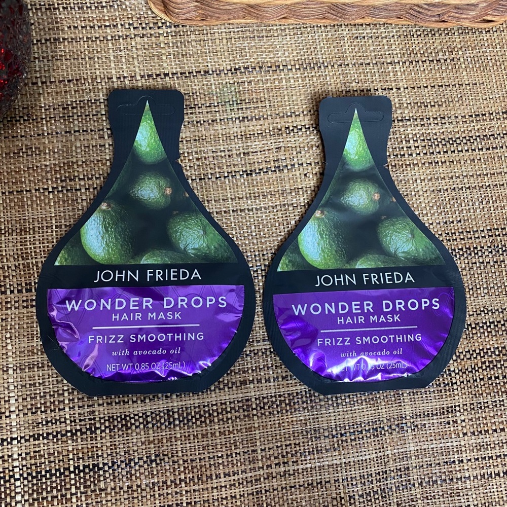 John Frieda Frizz Smoothing Hair Mask Wonder Drops Set of 2 NWT Hair Care